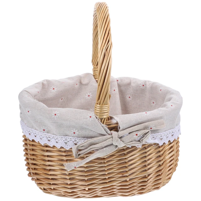 DAJAVE Confezione Da 4 Cestini In Vimini Sintetico Per Pane, Frutta E Verdura - 35x25 Cm, Intrecciati A Mano, Uso Alimentare