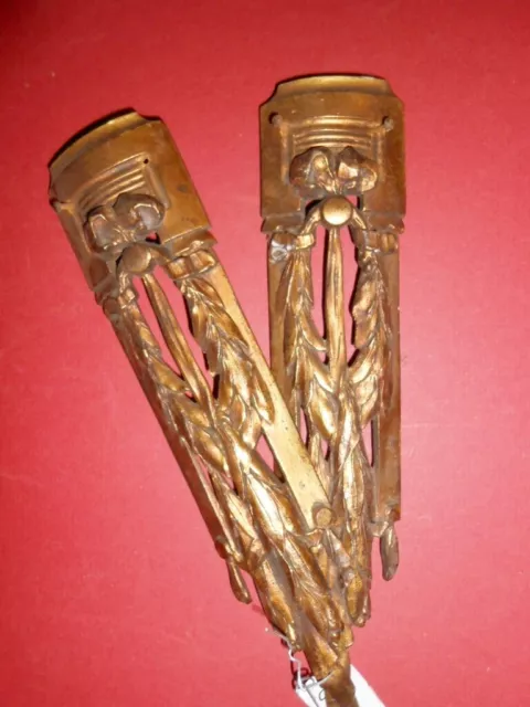 paire de chute en bronze louis XVI laurier commode armoire restauration deco