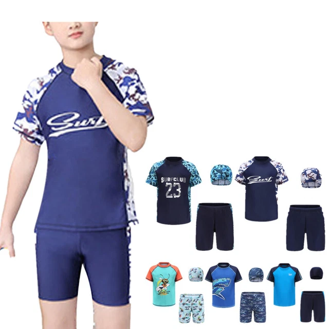 Costume da nuoto rashguard bambini 2 pezzi guardia eruzione cutanea top da nuoto e pantaloncini abiti