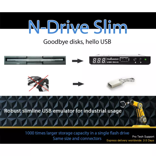 !Émulateur USB de disquette Nalbantov N-Drive Industrial Slim pour...