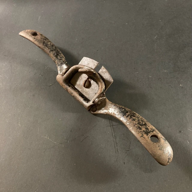 VINTAGE STANLEY RULE & LEVEL CO BLADE No.53 FLAT SOLE CAST IRON SPOKESHAVE