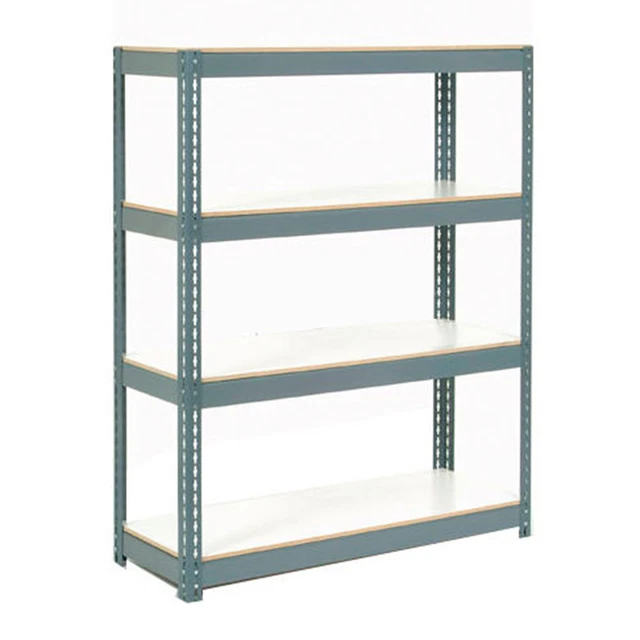 Boltless Extra Heavy Duty Shelving 48"W x 18"D x 60"H Gray 4 Shelves, 1500 lbs.