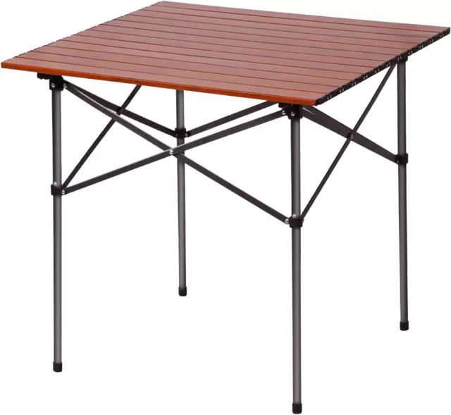 Tavolo Da Campeggio Pieghevole in Alluminio, Tavolo Quadrato Arrotolabile per 4