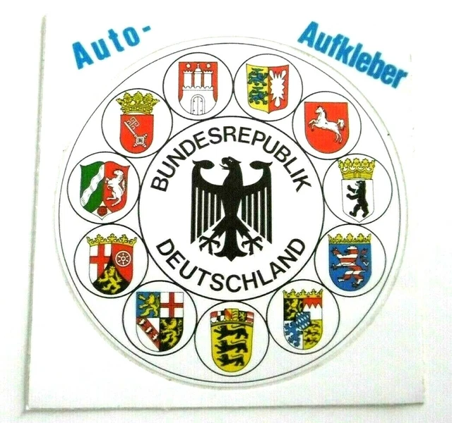 Wappen Bundesländer SOUVENIR-AUFKLEBER BUNDESREPUBLIK DEUTSCHLAND Wappen 11 alte
