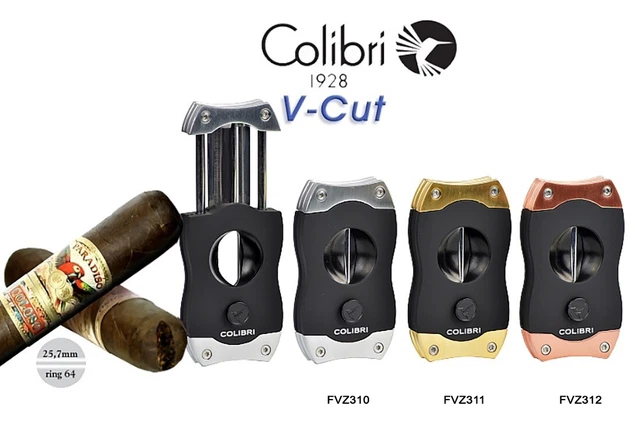 Tagliasigari Colibri Lama Taglio A V Cigar Cutter V-Cut Blade In 3 Colori Fvz31