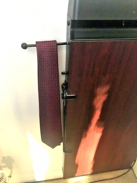 Rare Corby 7000 mahogany wall mounted trouser press with timer and cufflink tray 3