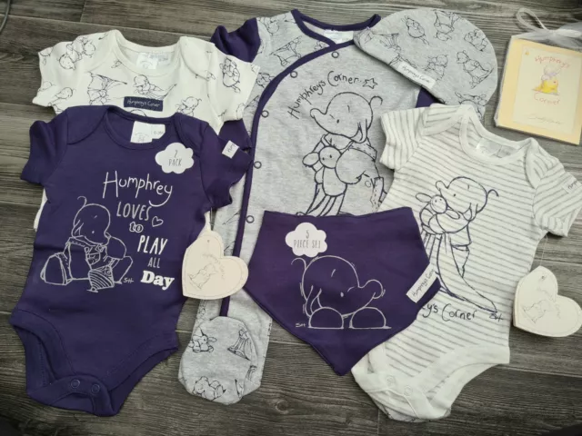 Bnwt Humphreys Corner Babygrow Bodysuits Book Set 3-6 Months Baby Shower Gift