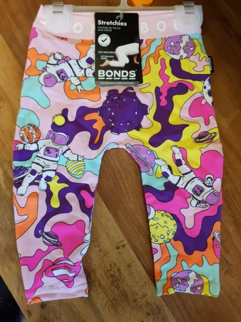 Bonds 0-3 Mths Stretchies Leggings Bubs On The Go Baby Leggings Space Pink Multi
