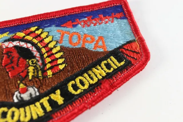 Vintage Lodge 291 Topa Topa Red OA Order Arrow WWW Boy Scouts America Flap Patch 2