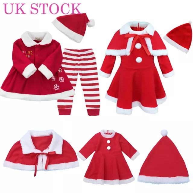 Abito natalizio per bambine Regno Unito set costume da Babbo Natale abito da festa abbigliamento