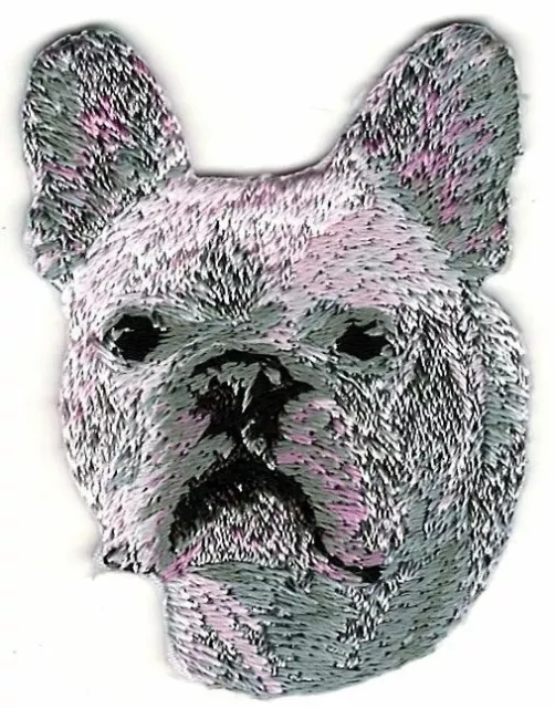 1 1/2" x 2" French Bulldog Head Portrait Dog Breed Embroidery Patch