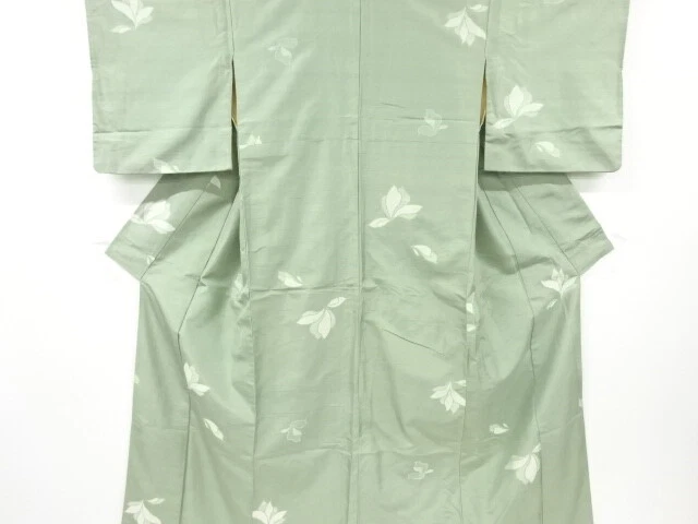 6858657: Japanese Kimono / Antique Kimono / Fushi Tsumugi / Woven Flower