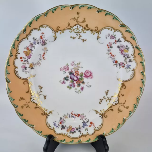 Antique 19thC Daniell London Porcelain Plate Decorated With Flowers