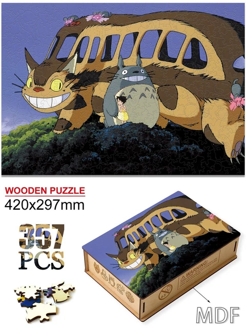 Cute Cat Wooden Jigsaw Puzzles Game Elegant Shape Kids Adults Wooden Toy Gifts