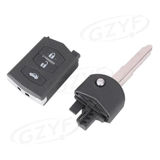 Black Remote Flip 3 Button Key Shell For MAZDA 3 5 6 2004-2013 2005 06 Key Case