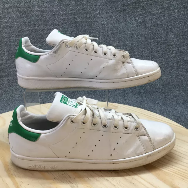 Adidas Shoes Mens 12 Stan Smith Sneakers White Green Leather Lace Up Low Top