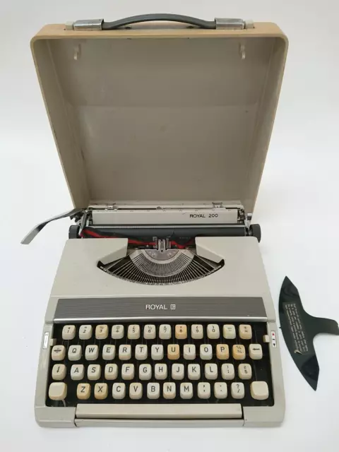 Vintage Royal 200 Portable Typewriter - Beige Colour Hard Case Collectible