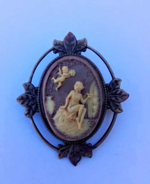 Rare Vintage Cameo Brooch Pin