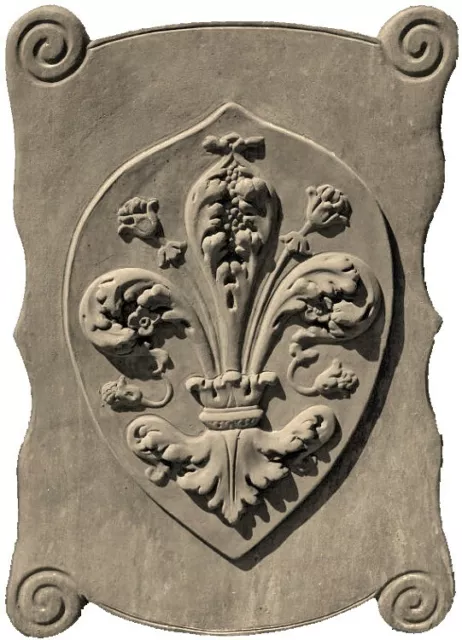 Grande formella giglio -  Large Terracotta Plaque with Florence lily 5907