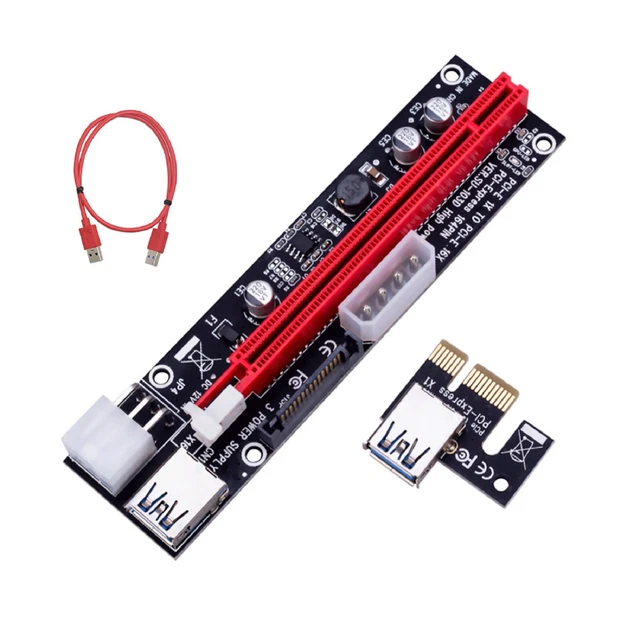 Usb Gpu Riser POWERED USB3.0 GPU Riser Extender PCI-E riser Board PCI-E 1X Adapter ...