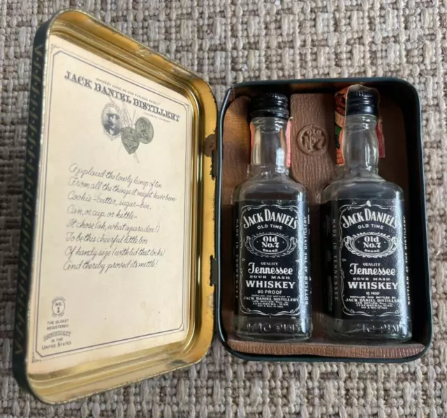 UNIQUE Vintage Jack Daniels Old No. 7 Tin Complete Set w/ EMPTY Bottles 90 Proof