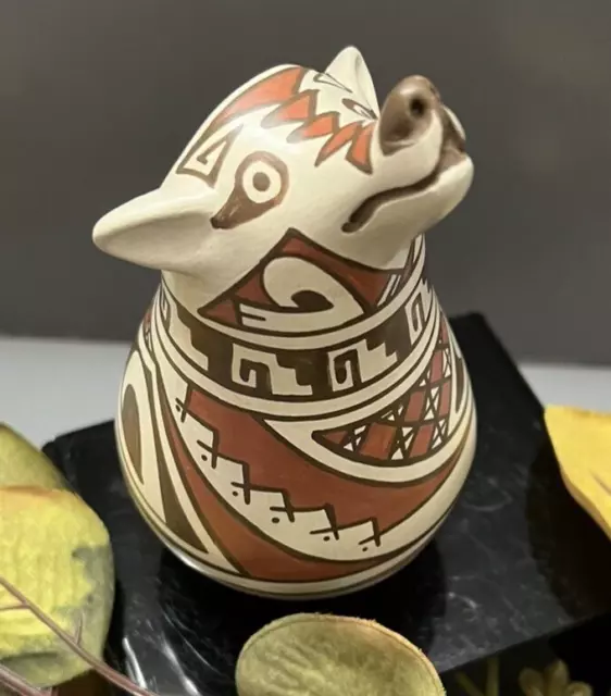 Mata Ortiz Pottery Dog Effigy Lourdes Villalba Paquime Mexico Wildlife Folk Art