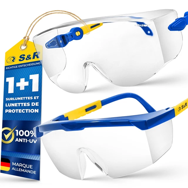 Lunettes De Protection GENYED - Léger 24g - Anti-Rayures, Anti-Buée, UV400 - Certifié CE EN166 - Pour Travail Et Bricolage