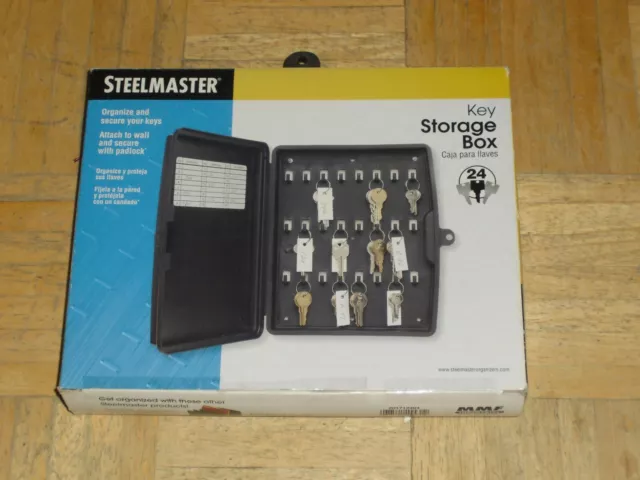 MMF STEELMASTER&#174; 24-Key Plastic Key Storage Box, Black