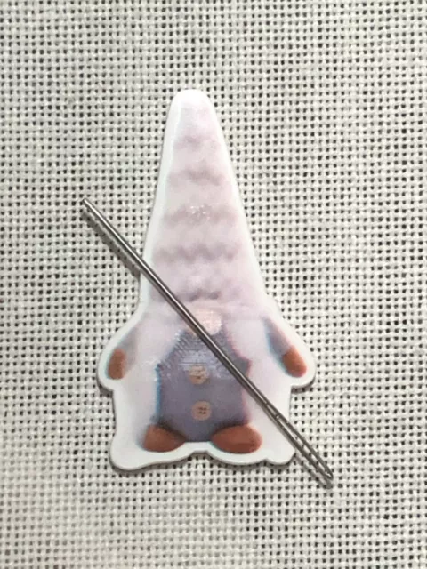 Grey girl gnome needle minder, Corner Cover fridge magnet