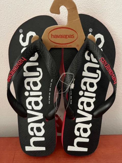 Havaianas Con Logo Bianco Infradito Uomo Nera Mare Casual Piscina Estate