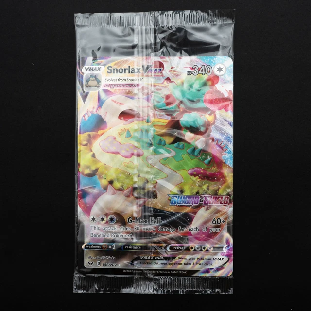 POKEMON SNORLAX VMAX Jumbo Promo Card Sword & Shield 142/202 Full Art ...