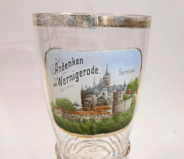 Glas Stiefel Andenkenglas ca. 1900 Schloss Wernigerode B-658 3