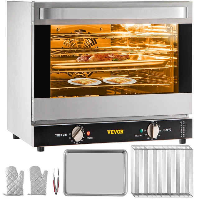 VEVOR Mini Four Électrique Four Posable Multifonction 66L 1800W Minuteur 120min
