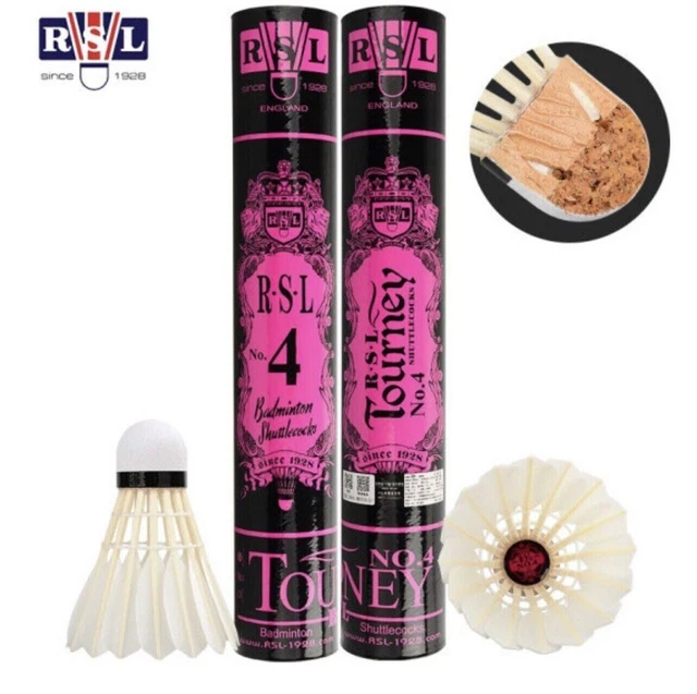 100% Genuine RSL Tourney No.4 Shuttlecocks Badminton Shuttle Duck Feather