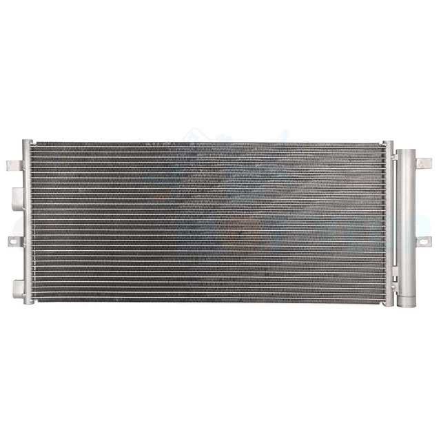 A/C AC Condenser for 2013-2017 Ford Fusion Lincoln MKZ Silver Block Fitting