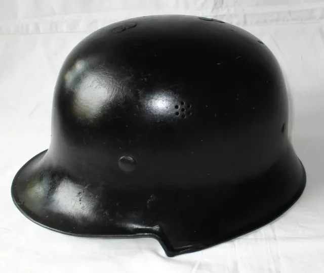 alter schwarzer Stahlhelm M34 Feuerlöschpolizei Feuerwehr 2.Weltkrieg (124810)