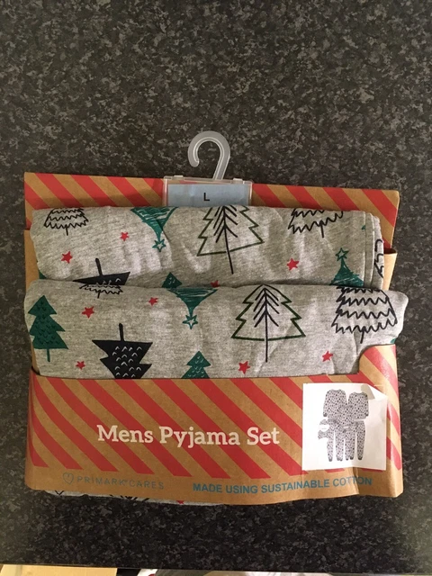 PRIMARK CHRISTMAS TREE Print Mens Pyjamas Size Large BNWT 13.99
