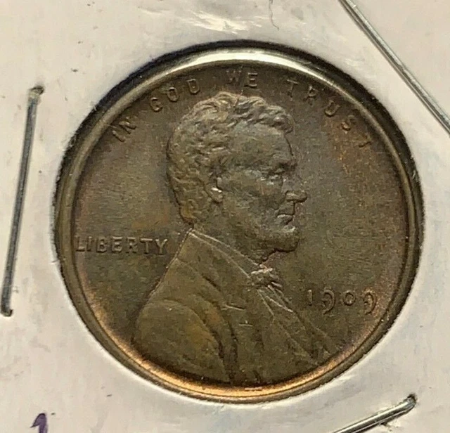 1909-P Lincoln Wheat Cent Penny (BU - Red/Brown) Toned! - Old U.S. Coins