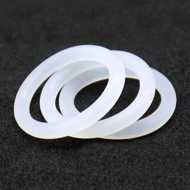 10/25pcs White Food Grade Silicon Rubber O-Ring Seals Washer Cross Section 3mm