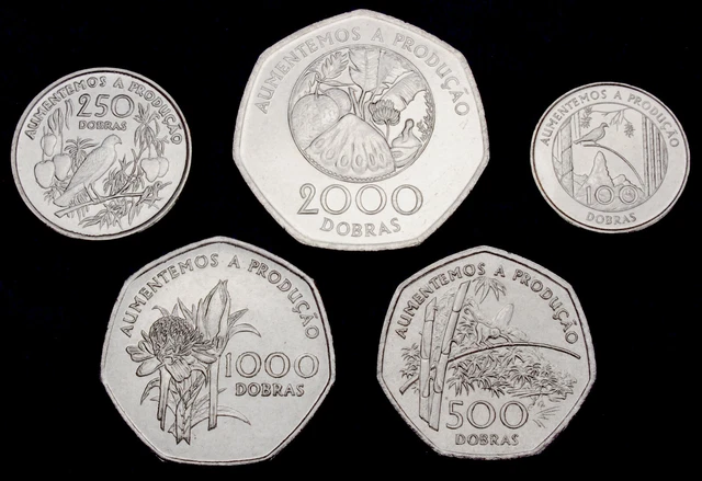 Sao Tome and Principe 2000 to 10 Dobras 1997 UNC Set - 5 pcs (GLCS-003)