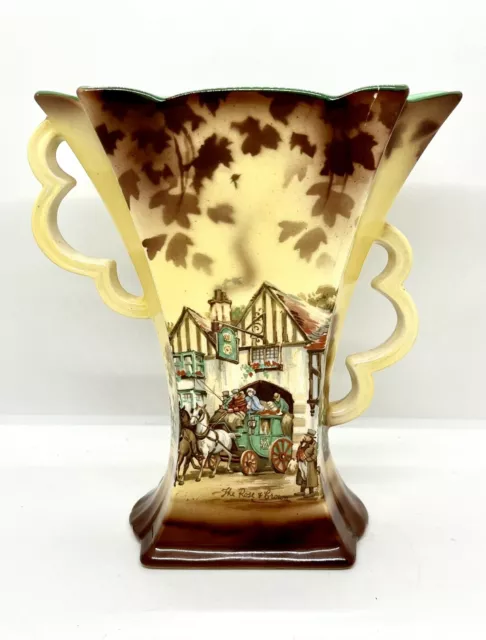 Vtg Thomas Lawrence Falcon Ware Porcelain Vase Rose & Crown C1920 Movie Prop