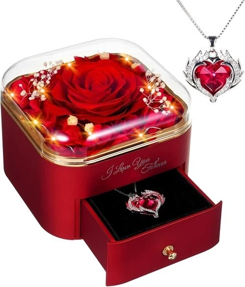 Rosa Eterna per Lei,Regalo Mamma,Rosa Stabilizzata Vera per la Festa della Mamma, Compleanno, Anniversario, Regalo per Mamma, Fidanzata, Moglie