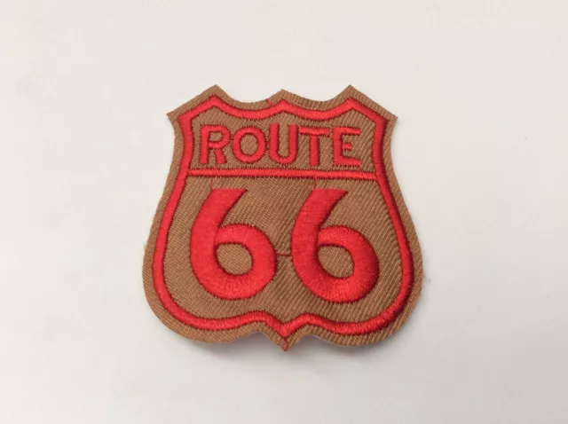 2.5” US HWY Route 66 Logo DIY Iron On Embroidered Applique Patch