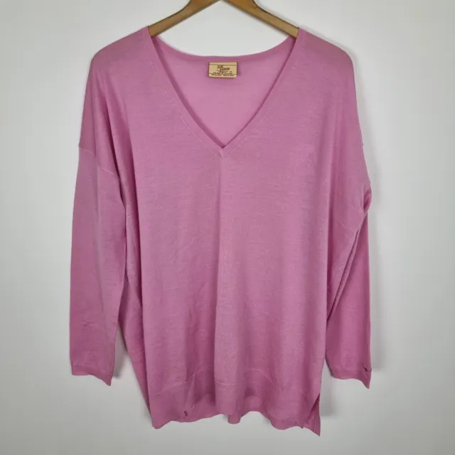 RM Williams Knit Jumper Sweater 100% Merino Wool Pink Size 14
