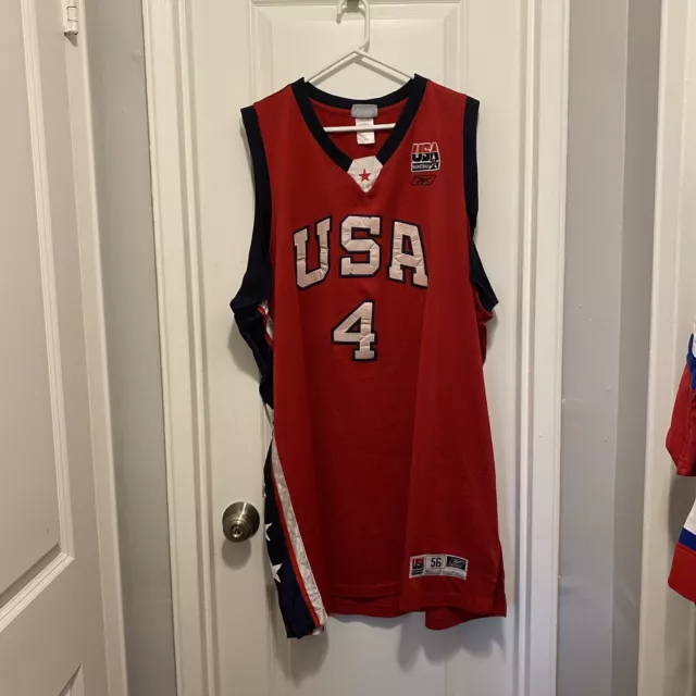Vintage Reebok Team USA Allen Iverson Basketball Jersey Size Mens XL