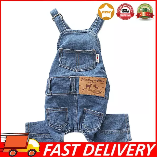 Dog Denim Jumpsuit Fashion Pet Pants Apparel for Small Medium Dogs and Cats