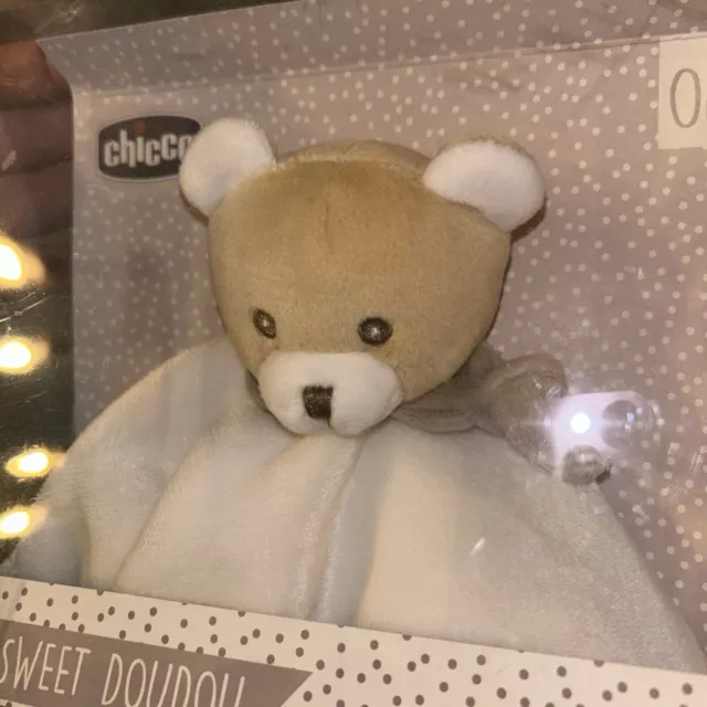 Doudou Plat Ours Blanc Marron  My Sweet DouDou - soft bear Chicco 2