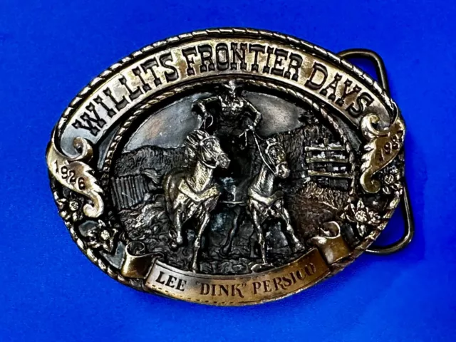 Willits Frontier Days Lee Dink Persico 1987 Siskiyou Western Vintage Belt Buckle 2