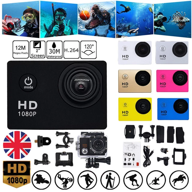 LCD Full HD 1080P DV DVR Action Camera Sports Cam Underwater 30M Camcorder UK