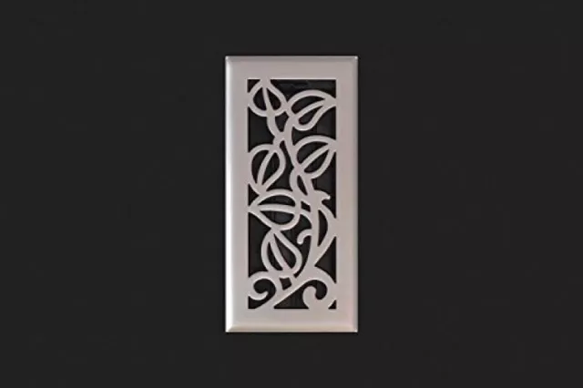 Imperial Manufacturing RG3249 4 x 10 in. Satin Nickel Vine Floor Register